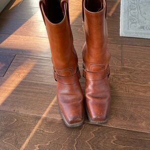 FRYE Harness-Style Tall Leather Boots — Women’s Size 5.5